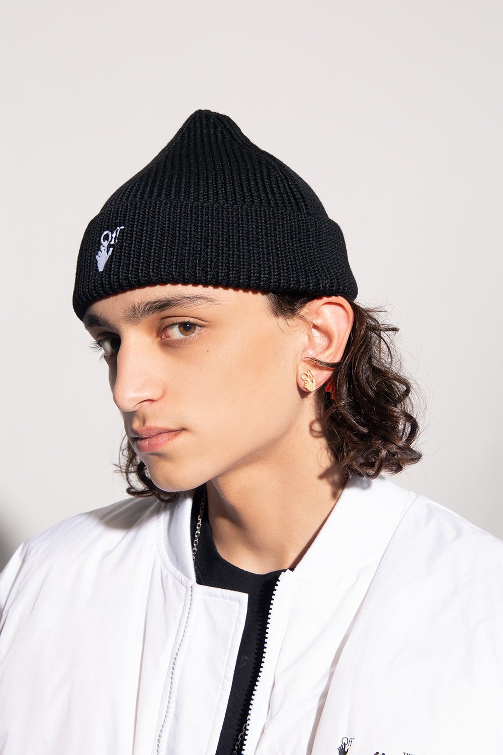 Off-White Beanie with logo | Men's Accessories | Vitkac